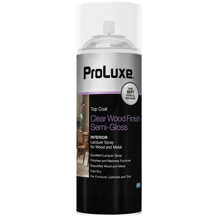 ProLuxe 11.5oz Semi-Gloss Clear Interior Wood Finish Lacquer Topcoat Aerosol Spray