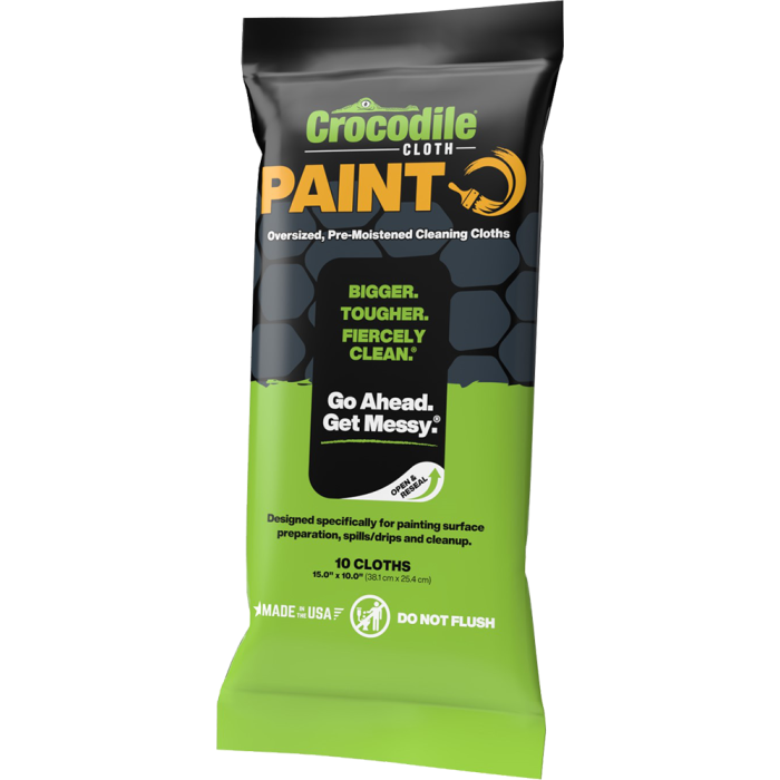 Crocodile Cloth 10" x 15" Paint Pre-Moistened Cleaning Cloths 10pk