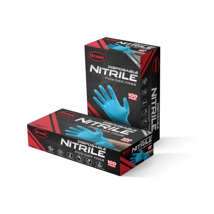 Boss 4 Mil Nitrile Disposable Gloves 100pk