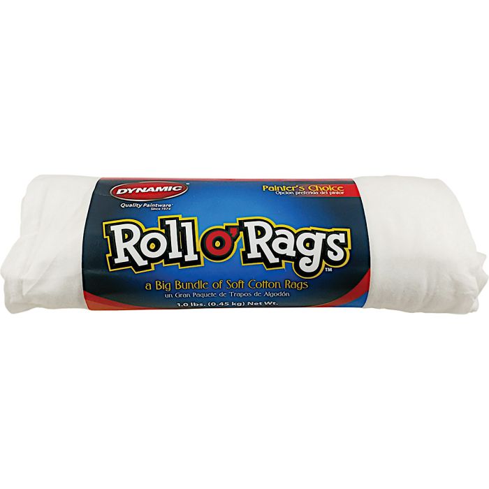 Dynamic 1Lb White Roll O' Rags (18 per Pack)