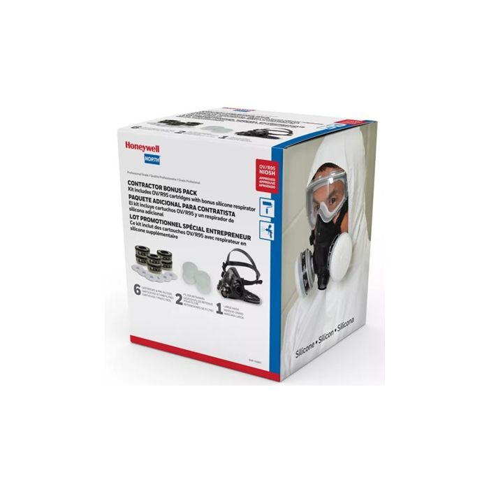 Honeywell RAP 7700 Half Mask Respirator with 3 Sets of OV/R95 Cartridges & Filters (Bonus Pack)