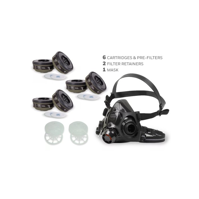 Honeywell RAP 7700 Half Mask Respirator with 3 Sets of OV/R95 Cartridges & Filters (Bonus Pack)