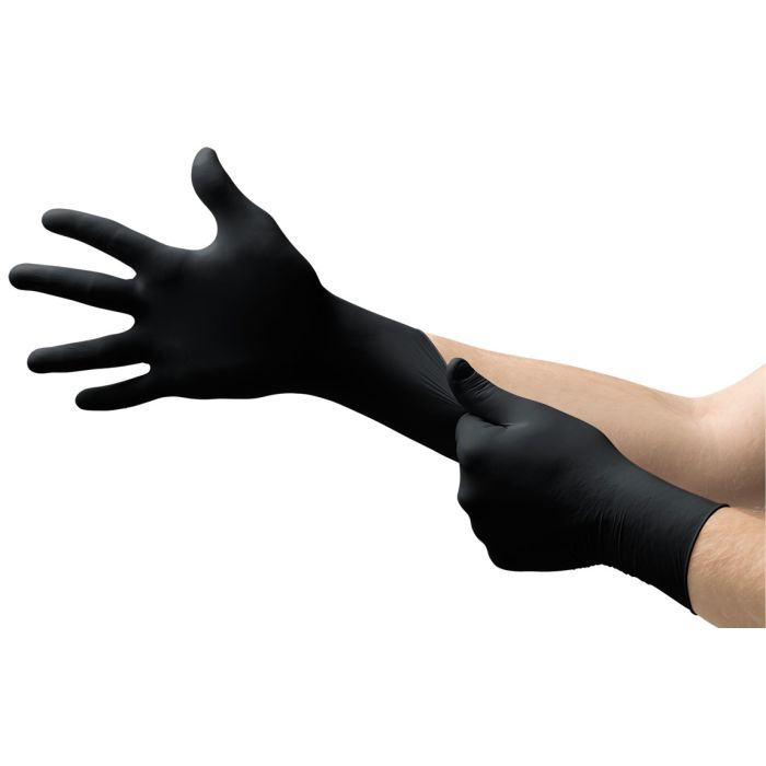 Microflex 6mil Midknight Black Powder Free Nitrile Gloves 100pk