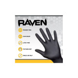 SAS 7mil Black Raven Nitrile Disposable Gloves Powder Free