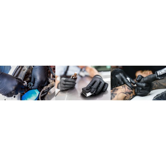 SAS 7mil Black Raven Nitrile Disposable Gloves Powder Free