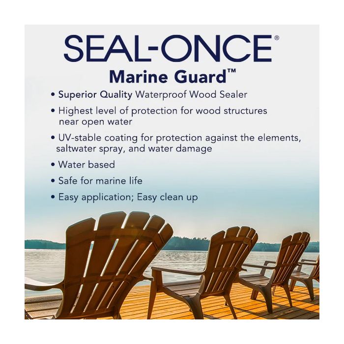 Seal-Once Marine Grade Pre-Mixed Semi-Transparent Premium Wood Stain & Sealer