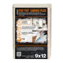 Trimaco 9' x 12' Stay Put Canvas w/ Anti-Slip Barrier + Spill Block Drop Cloth