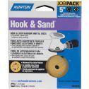 Norton 5" 5 & 8 Hole P180 Hook & Sand Paper H&L UVH Disc 25Pk