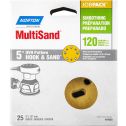 Norton 5" 5 & 8 Hole P120 Hook & Sand Paper H&L UVH Disc 25Pk