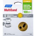 Norton 5" 5 & 8 Hole P100 Hook & Sand Paper H&L UVH Disc 25Pk