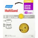 Norton 5" 5 & 8 Hole P40 Hook & Sand Paper H&L UVH Disc 20Pk