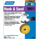 Norton 5" 8 Hole P120 Hook & Sand Paper H&L Vac Disc 25pk