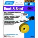 Norton 5" 8 Hole P60 Hook & Sand Paper H&L Vac Disc 25pk