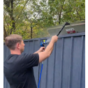 Hyde 24" x 9" Hi-Impact Poly Spray Shield w/ Pivot Neck & 18" Handle