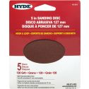 Hyde 5" 120 Grit Round Hook & Loop Sandpaper (5pk)