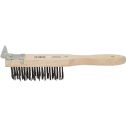 Hyde 4 x 11 Wood Wire Brush w/ Scraper
