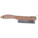 Dynamic 4 x 16 Row Wood Shoe Handle Wire Brush w/Scraper