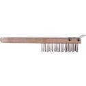 Dynamic 11" 4 x 11 Row Heavy Duty Wood Handle Tempered Steel Wire Brush w/Scraper