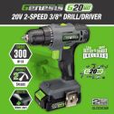 Genesis 20V 2-Speed 3/8" Drill / Driver