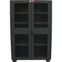 Jamco 24" x 48" x 78" Black Forkliftable Heavy Duty Security Cabinets w/Steel Mesh Door & 4 Shelves
