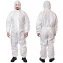 Protective Coverall PP Non-Woven 37GSM + PE 28GSM X-Large - White (1 box contains 5 Coveralls)