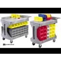 Akro-Mils 45-5/8" x 24" x 34-3/4" Gray Large ProCart w/Flip Rails - 400lb Capacity