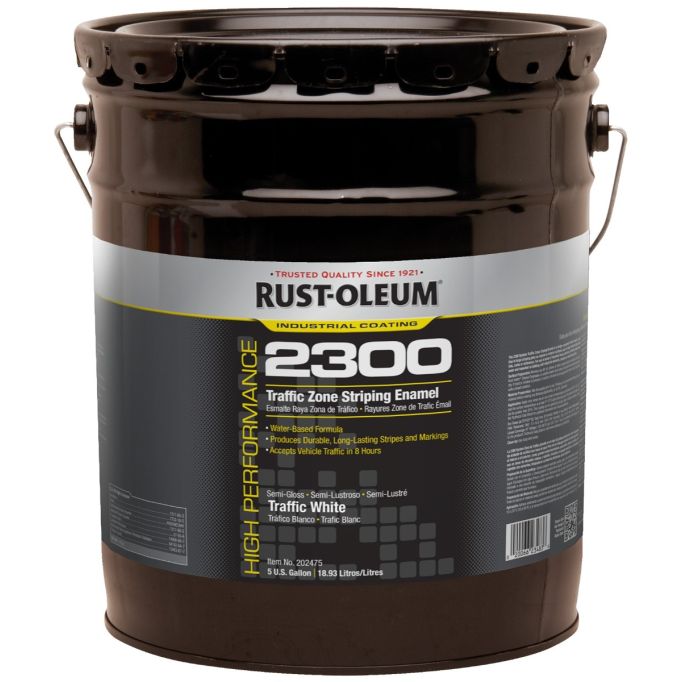 Rust-Oleum 202357 5gal Semi-Gloss White Traffic and Zone Striping Paint