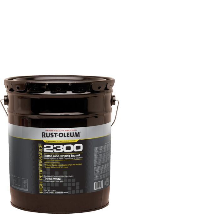 Rust-Oleum 202357 5gal Semi-Gloss White Traffic and Zone Striping Paint
