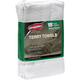 Dynamic 14" x 17" White Terry Towel 18Pk