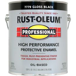 Rust-Oleum 1gal Gloss Black Professional Oil Based Enamel Paint (High Performance)