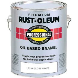Rust-Oleum 1gal Gloss White Professional Oil Based Enamel Paint (High Performance)
