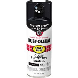 Rust-Oleum 12oz Gloss Black 5-in-1 Stops Rust Spray Paint