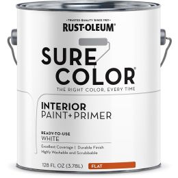 Rust-Oleum 1gal White Flat SURE COLOR Interior Wall Paint