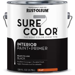 Rust-Oleum 1gal Black Flat SURE COLOR Interior Wall Paint