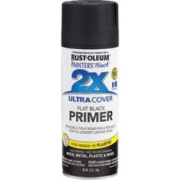 Rust-Oleum 12oz Flat Black Primer 2X Ultra Cover Painters Touch Spray Paint