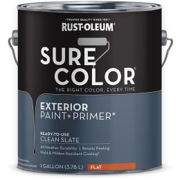 Rust-Oleum 1gal Flat Clean Slate SURE COLOR Exterior Paint + Primer
