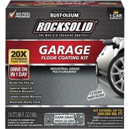 Rust-Oleum Rocksolid Dark Gray High Gloss 1 Car Garage Floor Coating Kit