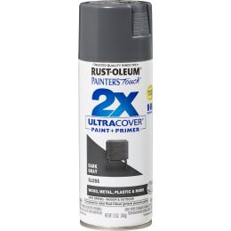 Rust-Oleum 12oz Gloss Dark Gray 2X Ultra Cover Painters Touch Spray Paint