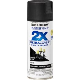 Rust-Oleum 12oz Satin Canyon Black 2X Ultra Cover Painters Touch Spray Paint