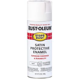 Rust-Oleum 12oz Satin White Stops Rust Spray Paint