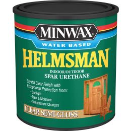 Minwax 1Qt Clear Semi-Gloss Water-Based Helmsman Indoor/Outdoor Spar Urethane