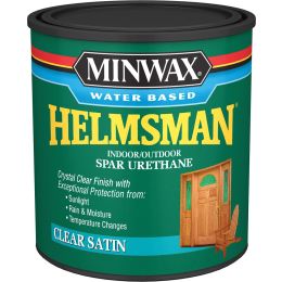 Minwax 1Qt Clear Satin Water-Based Helmsman Indoor/Outdoor Spar Urethane