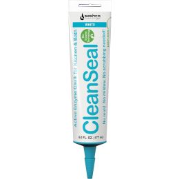 Sashco White 6 oz CleanSeal Active Enzyme Kitchen & Bath Caulk squeeze tube