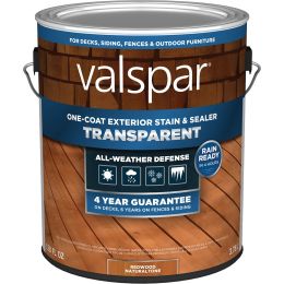 Valspar 1gal Redwood Natural Tone One-Coat Transparent Stain & Sealer
