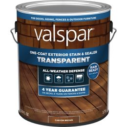 Valspar 1gal Canyon Brown One-Coat Transparent Stain & Sealer