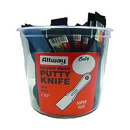 Allway 1-1/2" Plastic Putty Knife Bucket Labelled (Case of 25)
