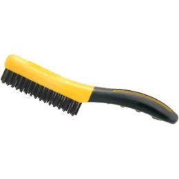 Allway 4 x 16 Row Carbon Steel Wire Brush Shoe Handle w/Soft Grip Handle