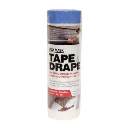 Trimaco Easy Mask 8' x 72' Tape & Drape Plastic Pretaped Drop Cloth