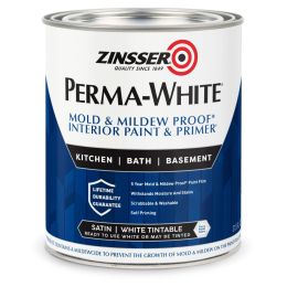 Zinsser 1Qt Satin Interior Permawhite Mold & Mildew Proof Paint