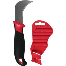 Warner Soft Grip Stainless Steel Hawk Bill Linoleum Knife w/ Cover
